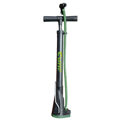 [6328] Inflador de Pie "Tifon" Valvula Presta/Schrader. Base Plegable. 145 Psi, Altura 49 cm. Presentacion en Blister - Cuni