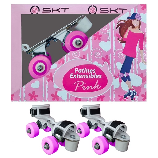 [60045] Patines Extensibles 4 Ruedas Modelo Pink Muccilli Em25