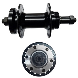 [13378TB] Maza Trasera 36 Agujeros Aluminio Negras con Rulemanes - C/Separador - C/Cierre - P/Disco 6T